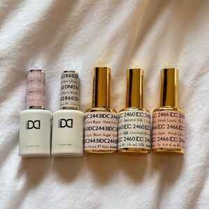 DND Gel Nail Polish Bundle (5 Colors) Nude Pink & White Shades